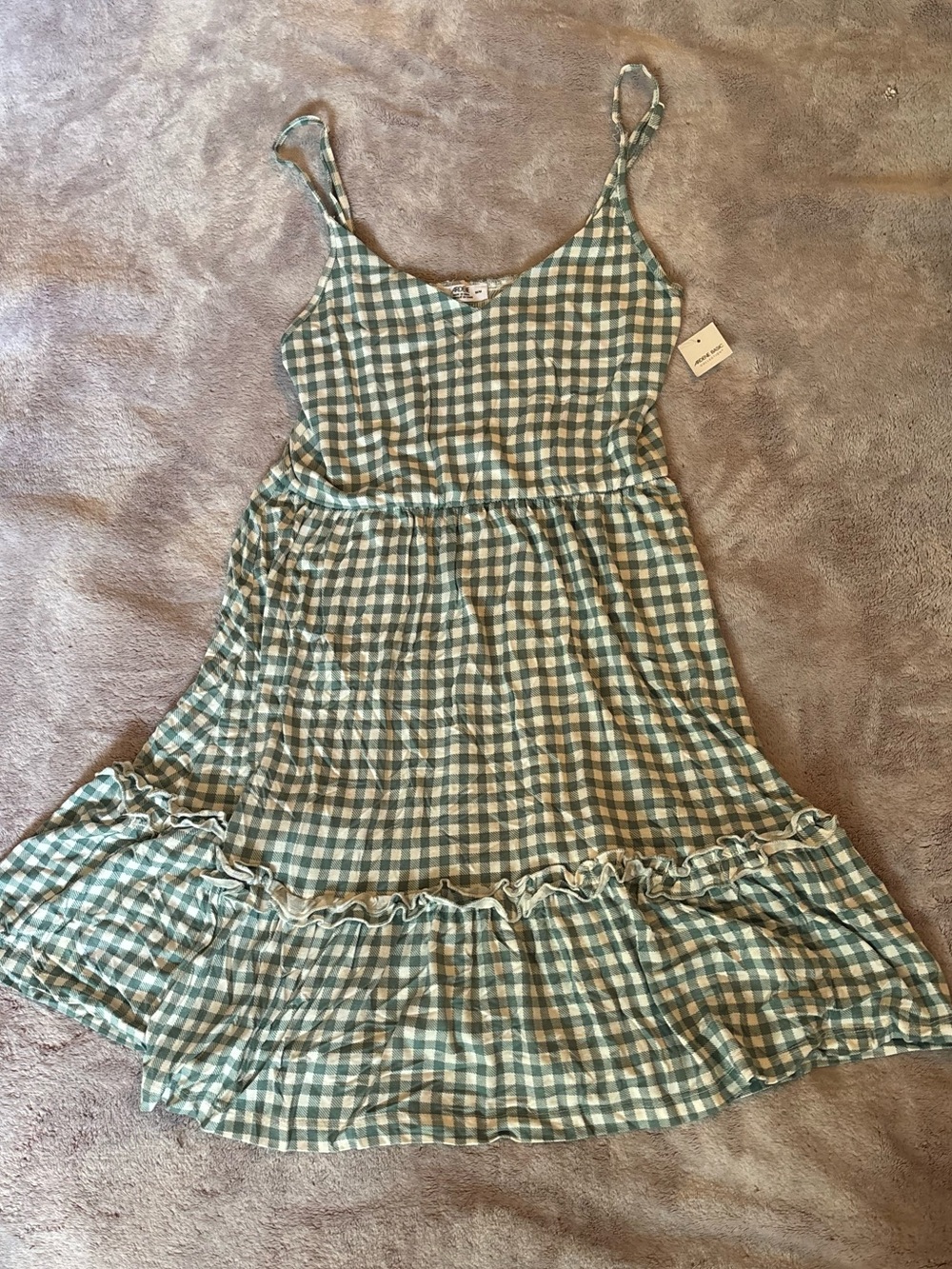 plaid green summer dress